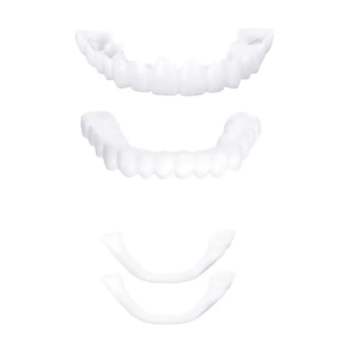 2 paires de prothèses dentaires à mâchoire supérieure et inférieure, soins pour prothèses dentaires,