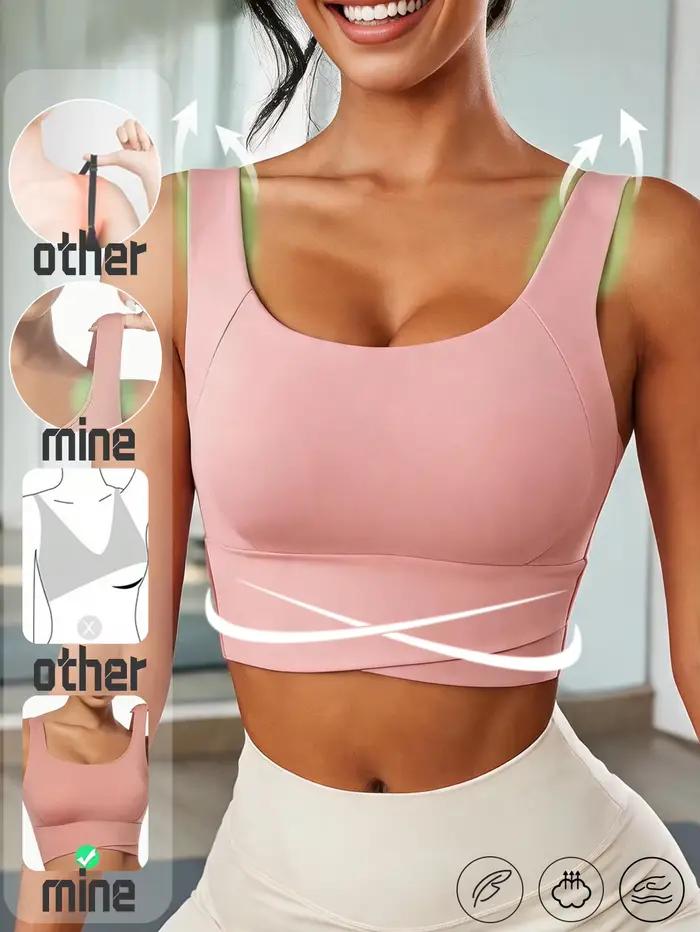 Débardeurs de yoga respirants avec soutien-gorge de sport intégré, antichoc et froncé, pour une bell