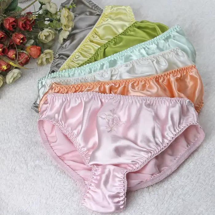 Vente chaude 2025 nouvelle couleur 100% culotte en soie naturelle femme slip trigonométrique taille 