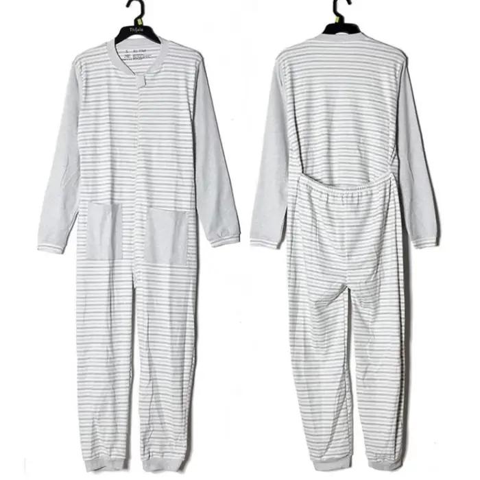Combinaisons en coton pour adultes ABDL, pyjamas à manches longues, taille plus, fermeture éclair, c