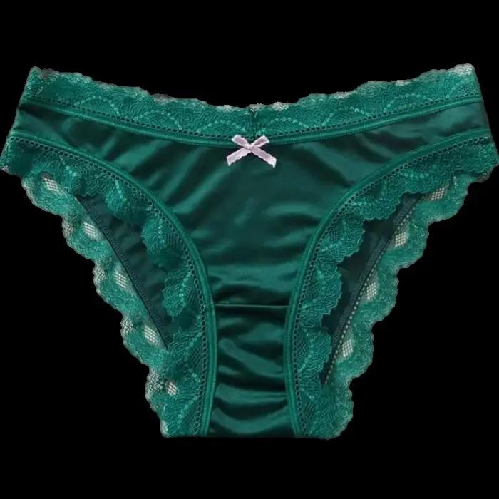 TERMEZY Lingerie féminine confortable en satin de soie ajourée, sous-vêtements en dentelle une pièce