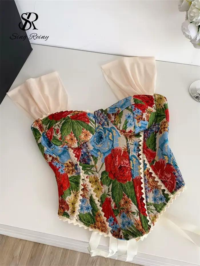 SINGREINY femmes sangle Vintage Lingerie Camisole sans manches à lacets dos nu Mini haut américain r