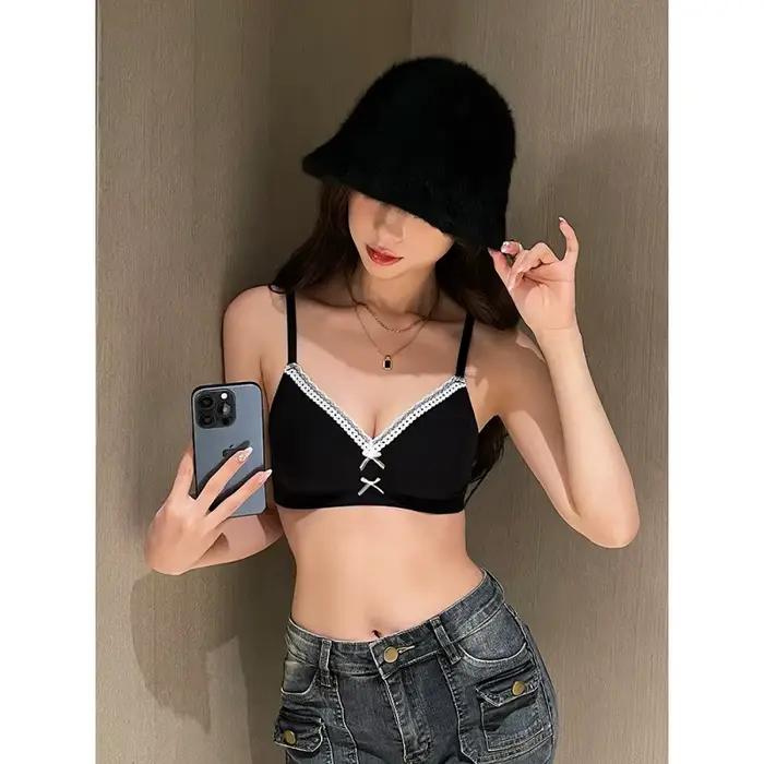 Soutien-gorge léger en dentelle florale pour femme - Soutien pour petites poitrines, respirant, sans