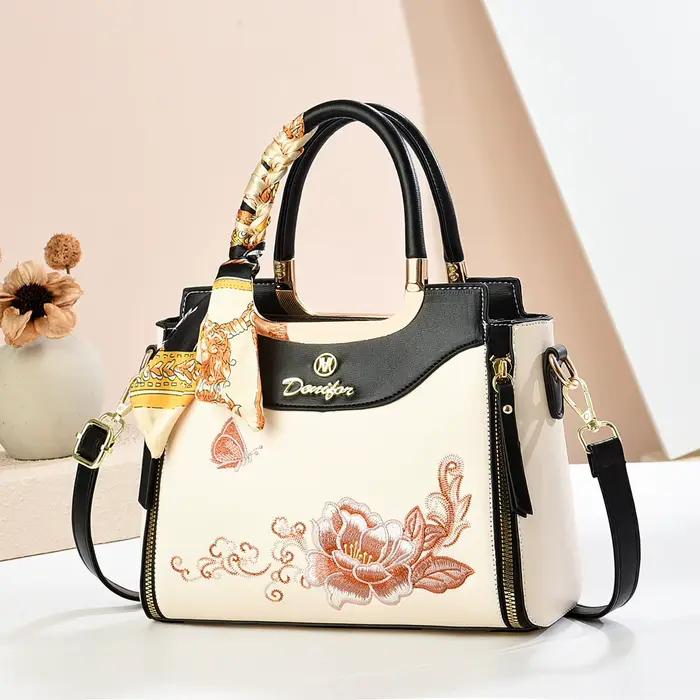 Sac à main pour femme de grande capacité brodé, cadeau pour la fête des mères, style minimaliste urb