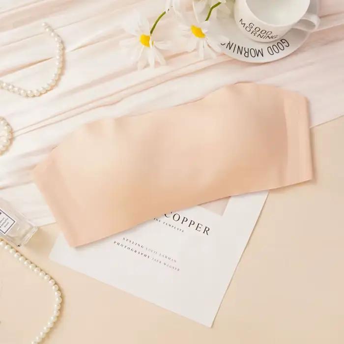 Soutien-gorge sans bretelles pour femme, invisible, antidérapant, sans couture, une pièce, avec cous