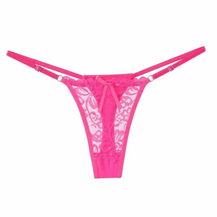 Culotte taille basse en dentelle pour femme, slip amissié, tongs réglables, caleçon sexy
