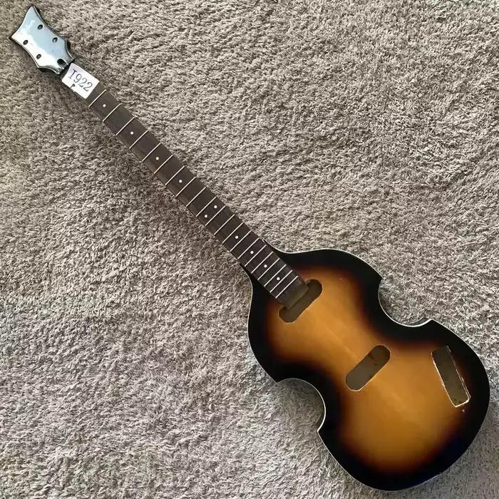 Corps de guitare basse électrique semi-fini I922 G960 entièrement creux – Épicéa et érable flammé, p