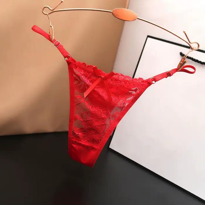 Femmes Sexy culottes G-Strings dentelle sous-vêtements transparents taille basse t-back string intim