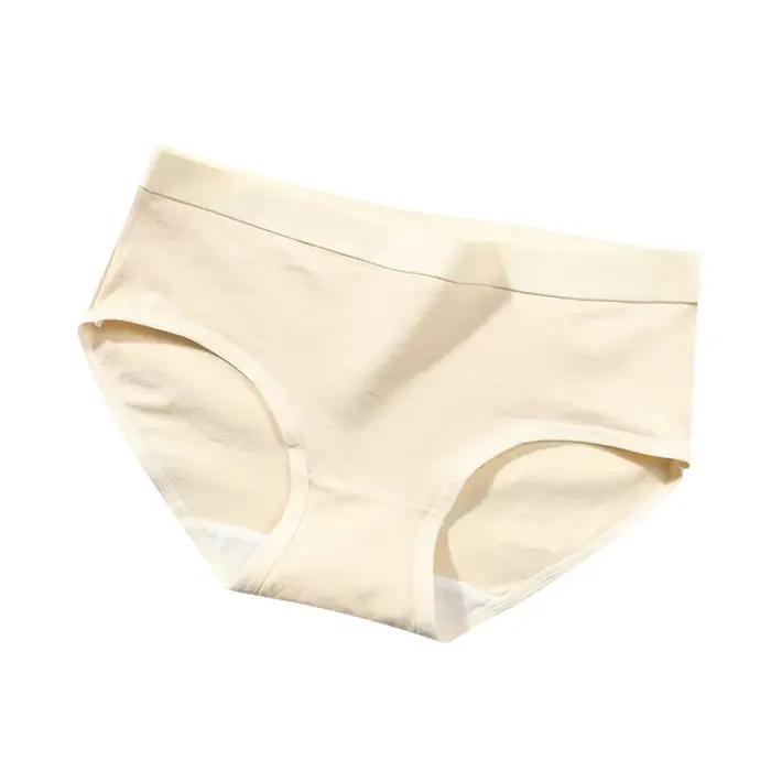 Culotte en Coton pour Femme, Sous-Vêtement Solide, Lingerie Confortable et Décontracté, Nouvelle Col