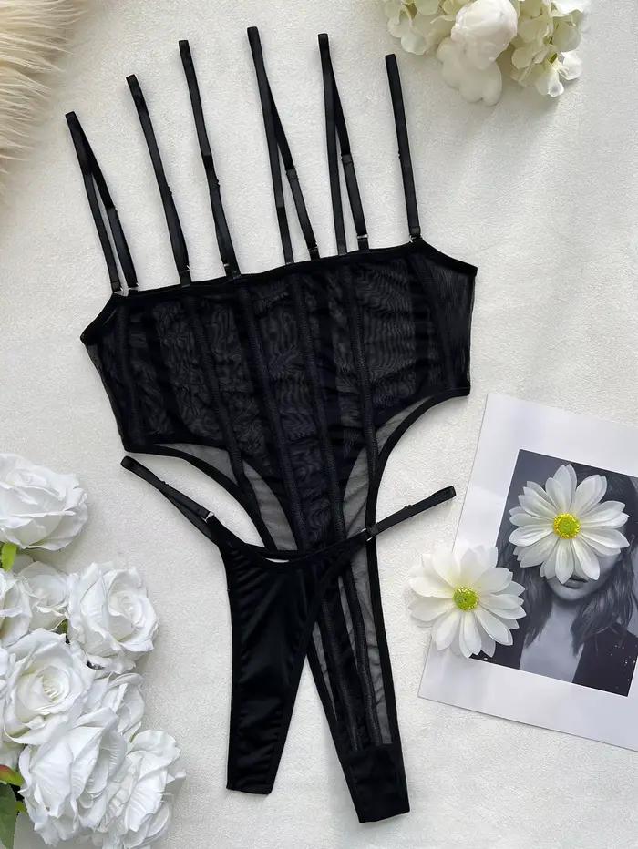 Ellolace Exclusive – Ensemble 2 pièces séduction : Body et string pour femme – Lingerie intime sexy 