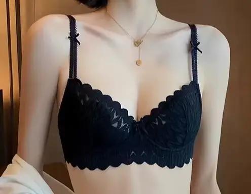 Ensemble de soutien-gorge minimeur à armatures, fin, respirant et doux, en dentelle française, avec 
