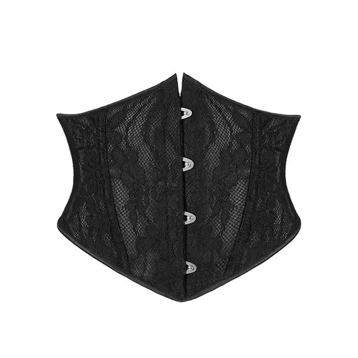 Ceintures Corset Vintage pour femmes, entraîneur de taille, Double dentelle, amincissante, désossée 