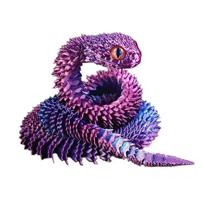 Oeuf de serpent imprimé en 3D, moule serpent de décompression créatif, mobile, rotatif, articulé, or