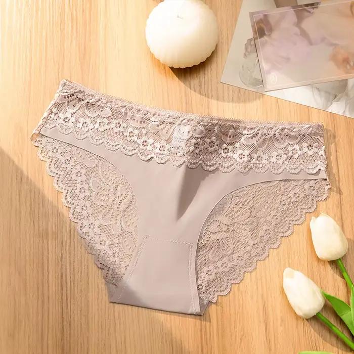 Culotte Sexy en Dentelle pour Femme, Sous-Vêtement Sans Couture, artificiel astique, Taille Basse, L
