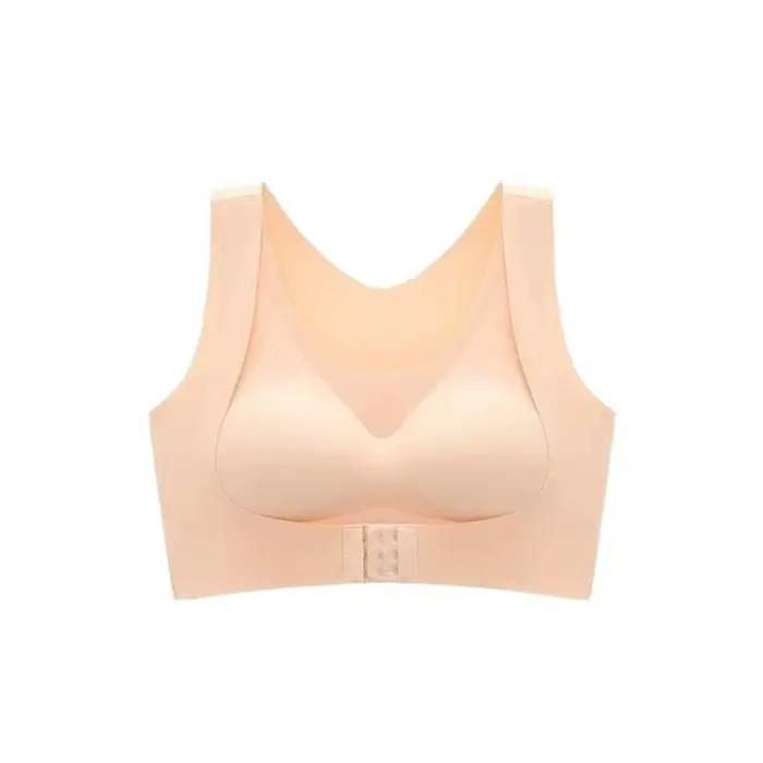 Soutien-gorge correcteur de posture à fermeture avant, dos croisé, sans armatures, antichoc, push-up