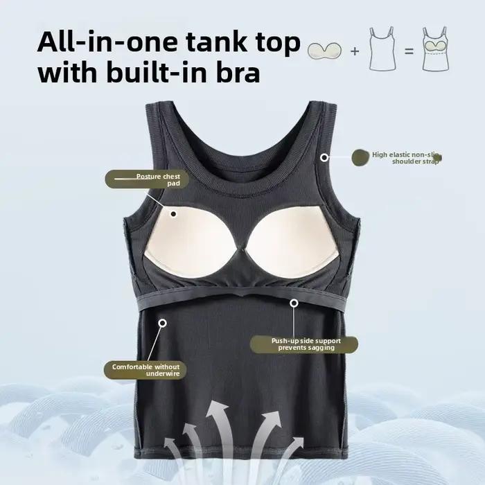 Débardeur côtelé pour femme avec soutien-gorge intégré