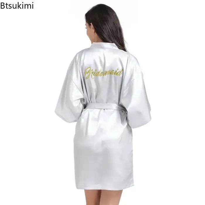 Peignoir de mariée et de demoiselle d'honneur 2026 – Robe de chambre fine et sexy pour femme