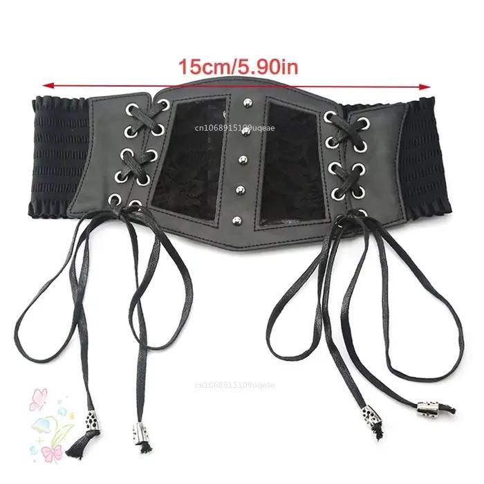 Corset Noir Amincissant à Lacets pour Femme
