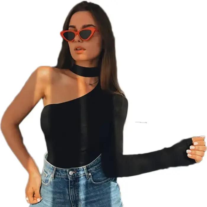 Combinaison sexy unie pour femme à col licou