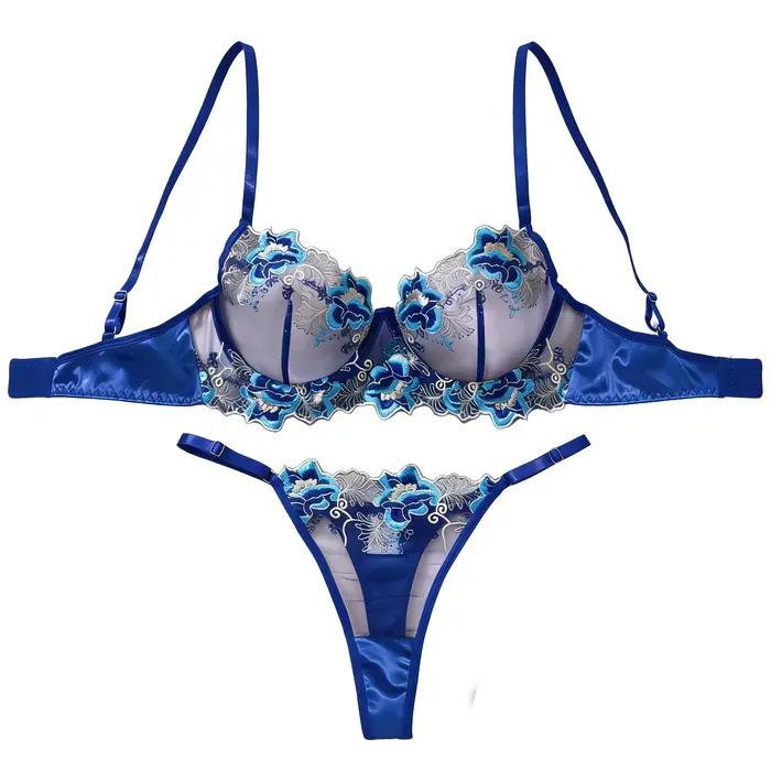 Un ensemble de lingerie bleue sexy
