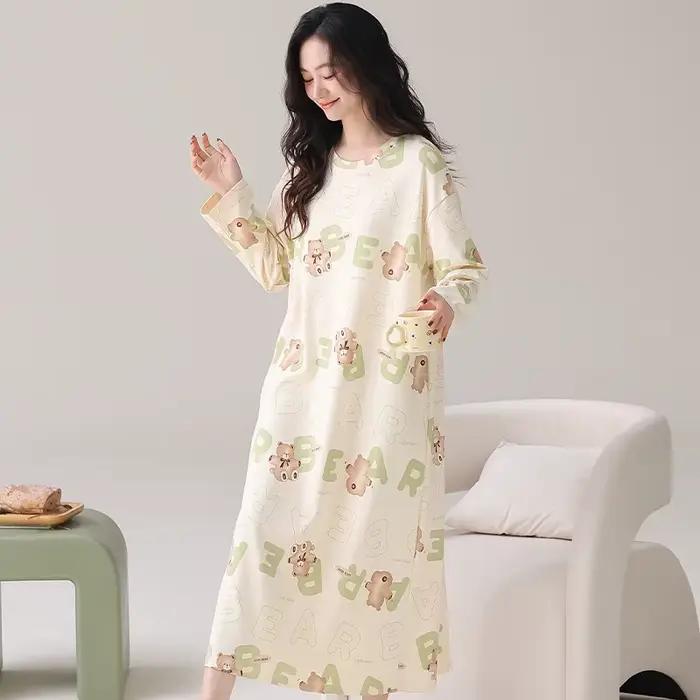 Nouvelle Robe de Nuit Femme 100% Coton