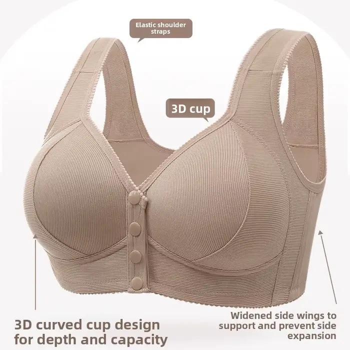 Soutien-gorge à fermeture frontale sans fil pour femmes d'âge moyen et âgées