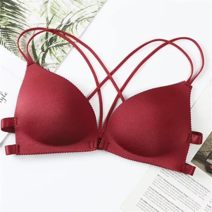 Soutien-gorge sexy à bretelles fines croisées pour femmes