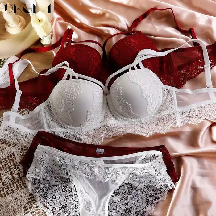 Ensemble de sous-vêtements en dentelle pour femmes, lingerie sexy, soutien-gorge push-up, soutien-gorge optique, bandage, marque verte, taille 70A, 70B, 70C, 75A, 80A, liquimanquer