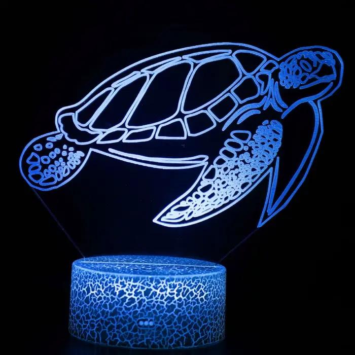 Nighdn 3D LED tortue veilleuse pour enfants 7 couleurs tortue lampe chambre décoration anniversaire cadeaux de noël enfant veilleuse