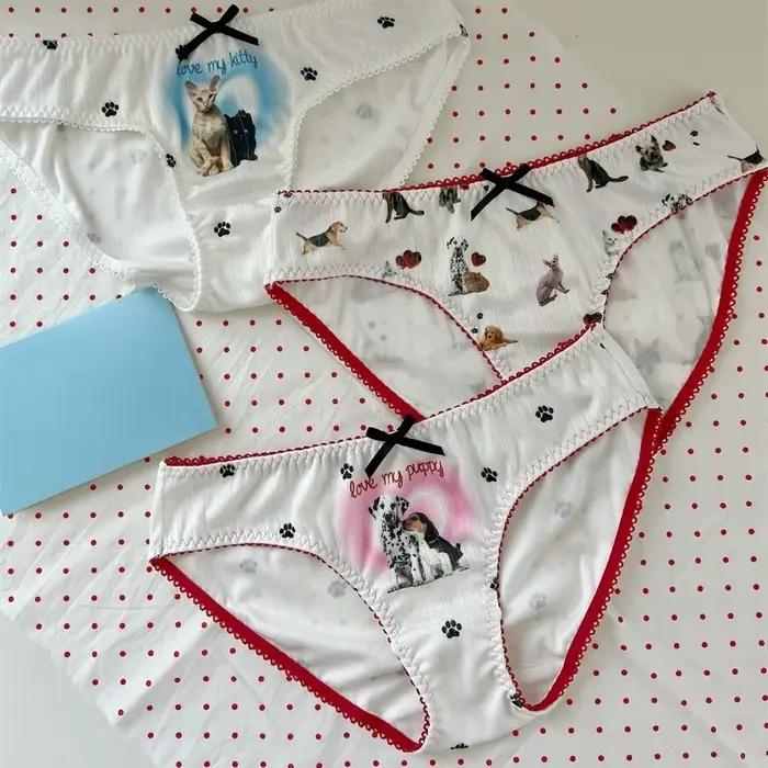 Lingerie Lolita, culottes imprimées chiot et chaton