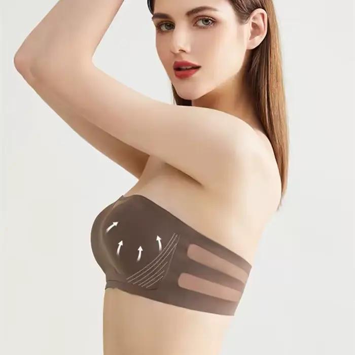 Soutien-gorge push-up sans bretelles anti-ald
