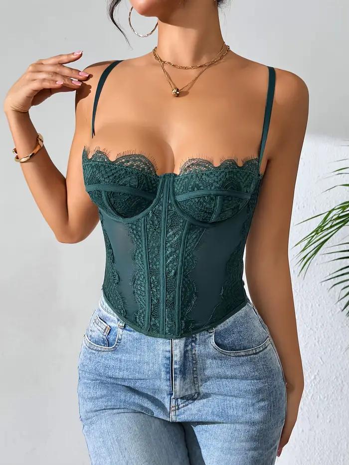 Haut corset sexy en dentelle pour femme