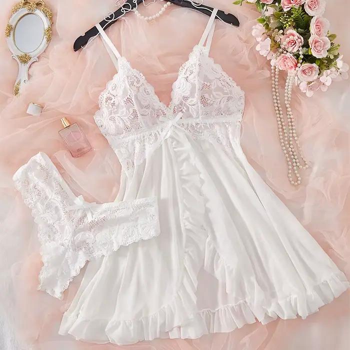Chemise de nuit rose douce pour femmes