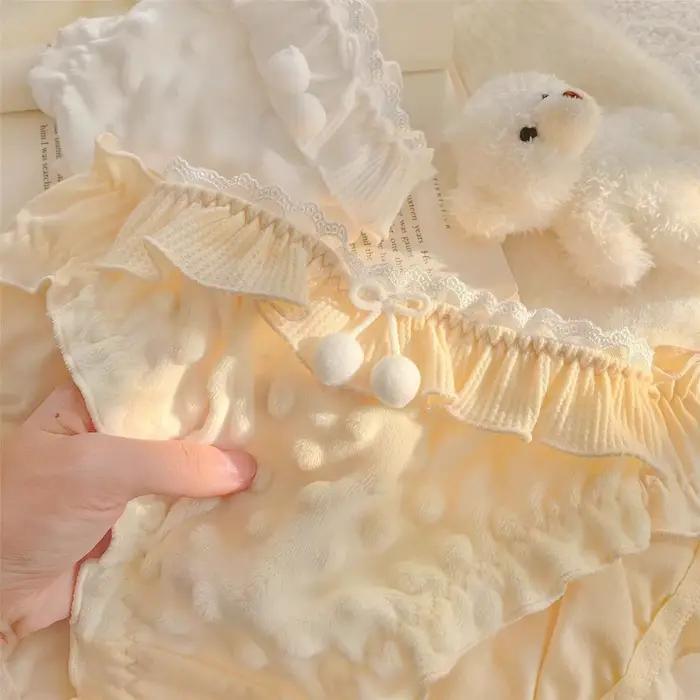 Kawayi – slip bouffant chaud et mignon pour filles, Style princesse, nœud à volants, culotte en coton Sissy Lolita, Costumes de poupées mignonnes Cosplay