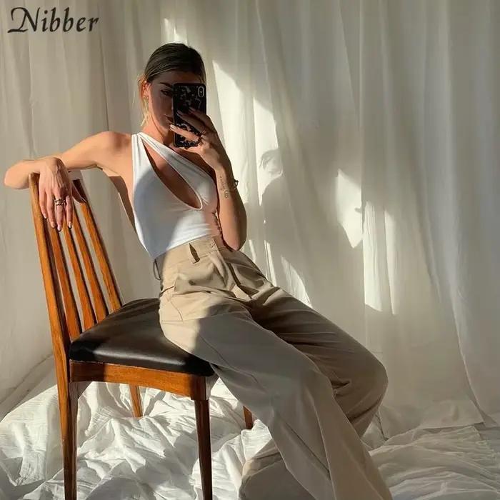 Nibber – maillot de bain Sexy ajouré pour femmes, asymétrique épaule dénudée, élastique, Slim, Streetwear, tendance, 2021