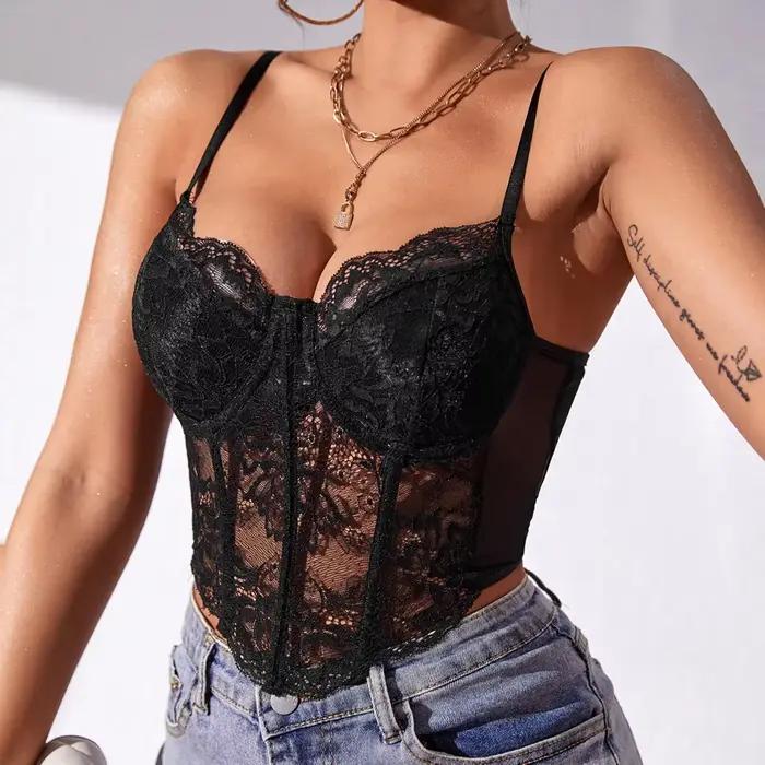 Corset sexy en dentelle d'acier pour femmes