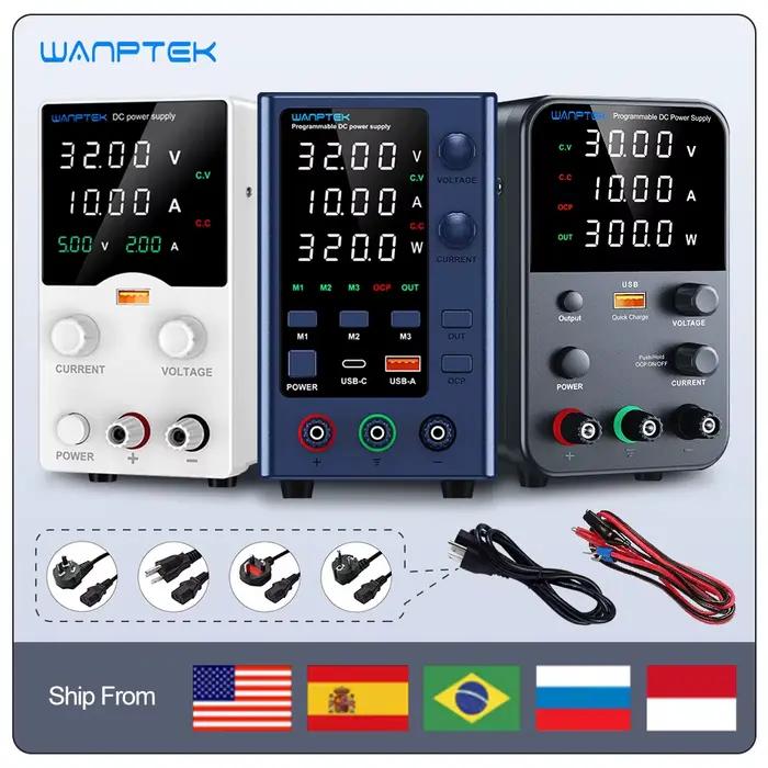 Wanptek DC alimentation de laboratoire 30V 60V 120V régulateur de tension réglable tension préréglée courant double tension d'entrée 220V/110V