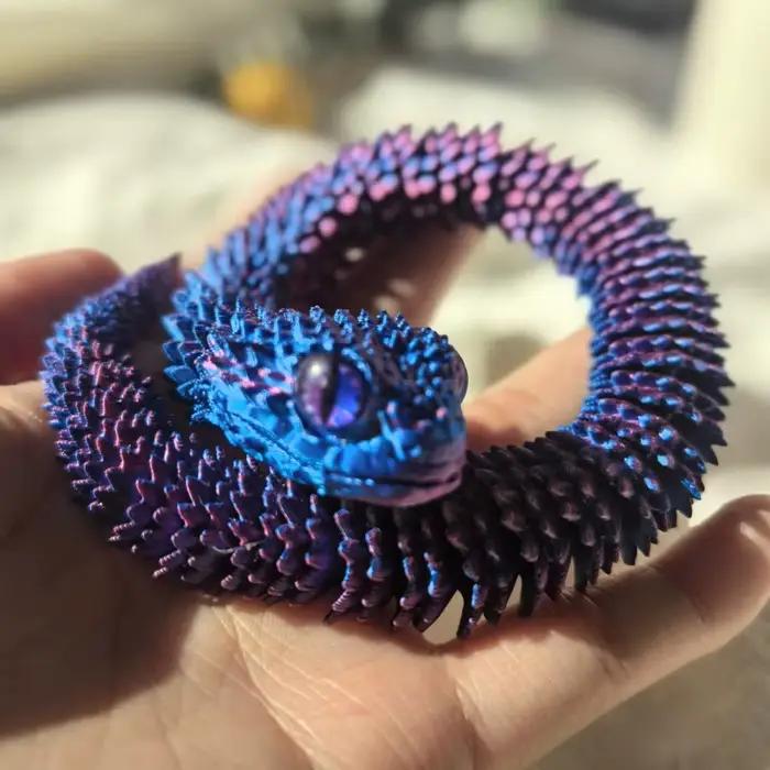 Jouet articulé mobile serpent imprimé en 3D, poupée de Simulation, modèle de serpent, décoration de bureau, jouet artisanal pour enfants, cadeau 30cm