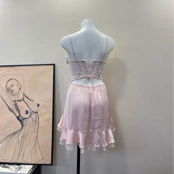 Français Lolita fille vêtements de nuit glace soie Sexy chemise