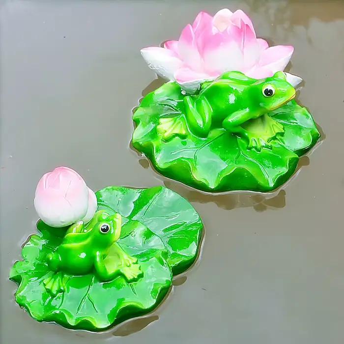 Statue de grenouille flottante en résine, jolie Sculpture d'étang décoratif de jardin en plein air, décoration de maison, de parc