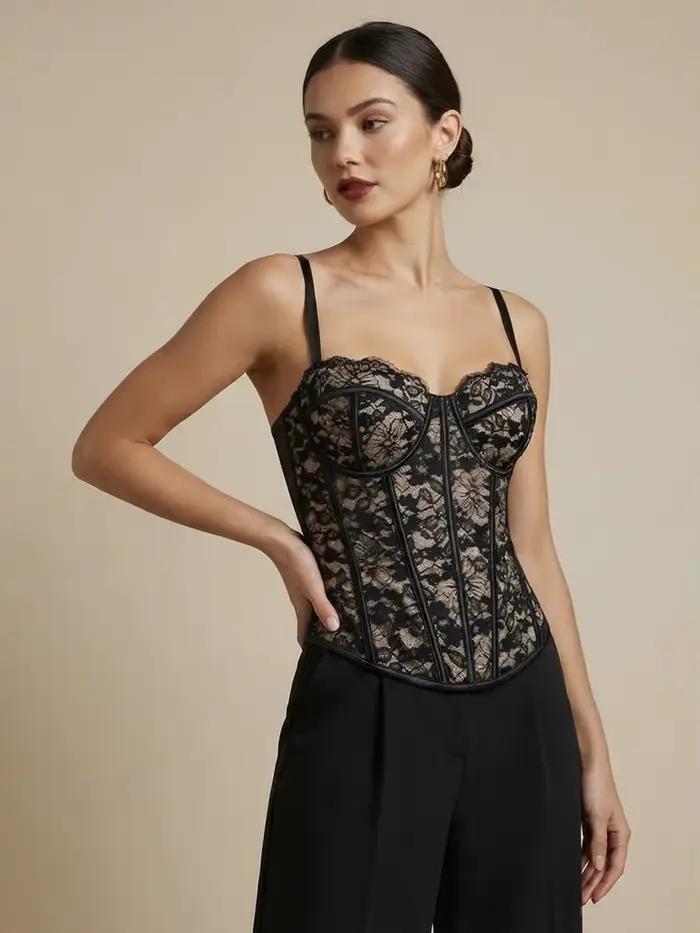 Camisole en dentelle noire sexy