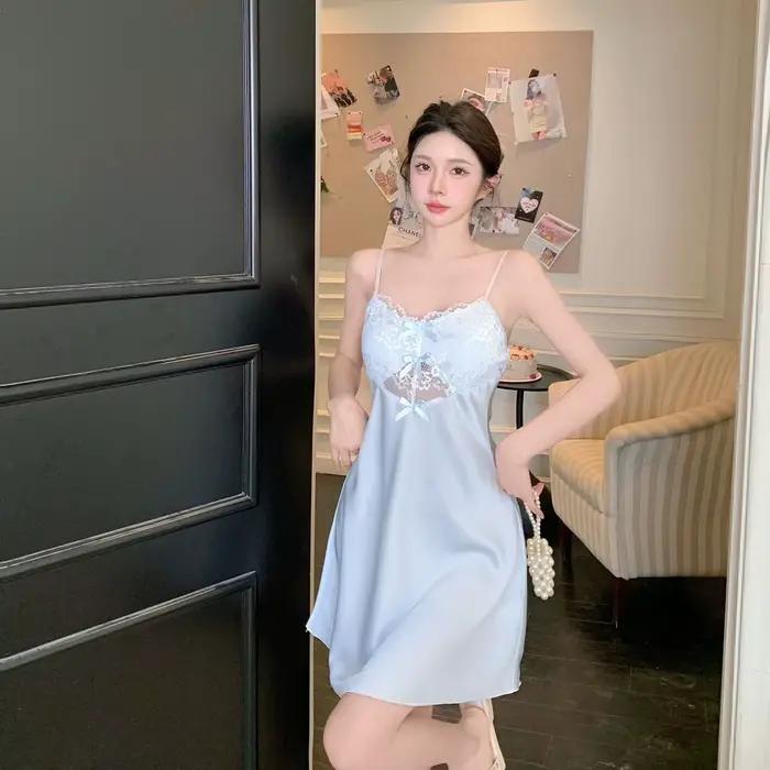 Sexy Perspective dentelle Lingerie chemise de nuit Mini
