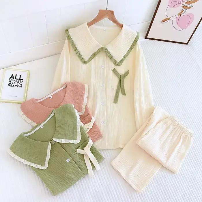 Pyjama en crêpe de coton pour femmes