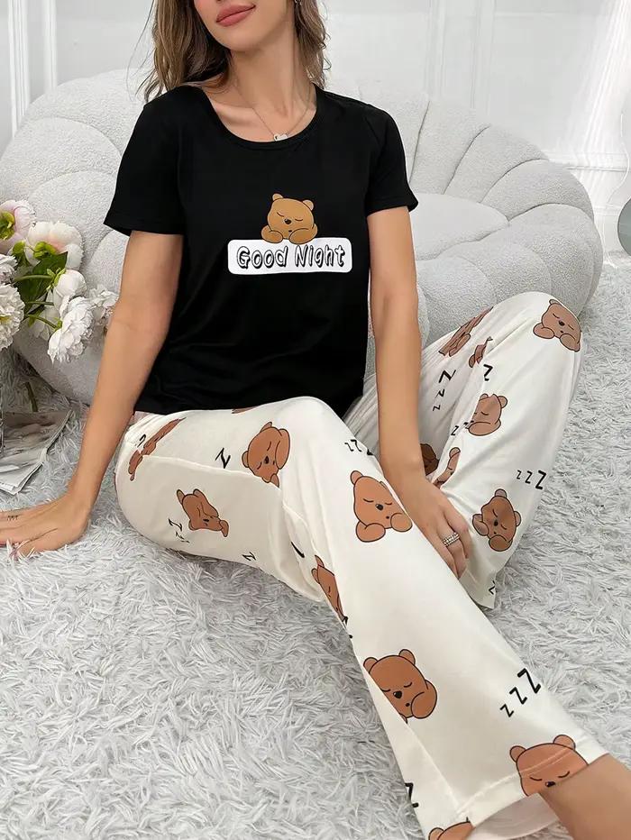 Ensemble 2 pièces de pyjama quatre saisons pour femmes