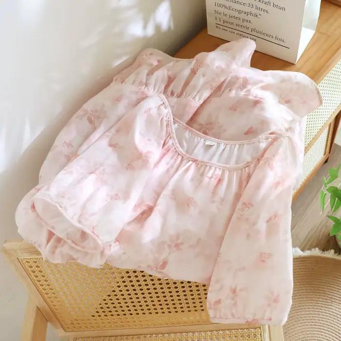 Chemise de nuit à imprimé floral pour femme