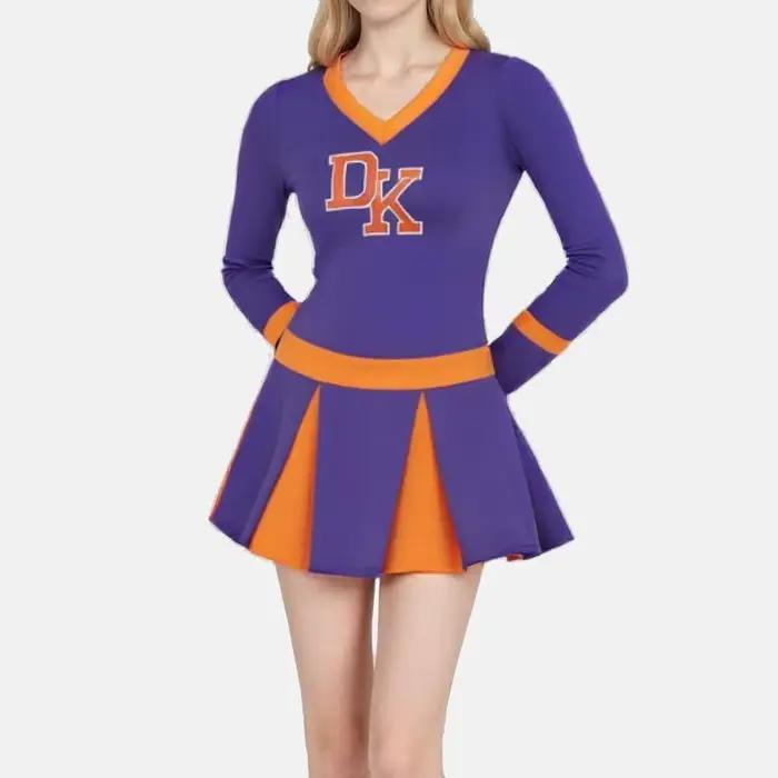 Costume de pom-pom girl violet de l'école secondaire de Jennifer, inspiré de Megan Fox, ensemble jupe de compétition pour fille