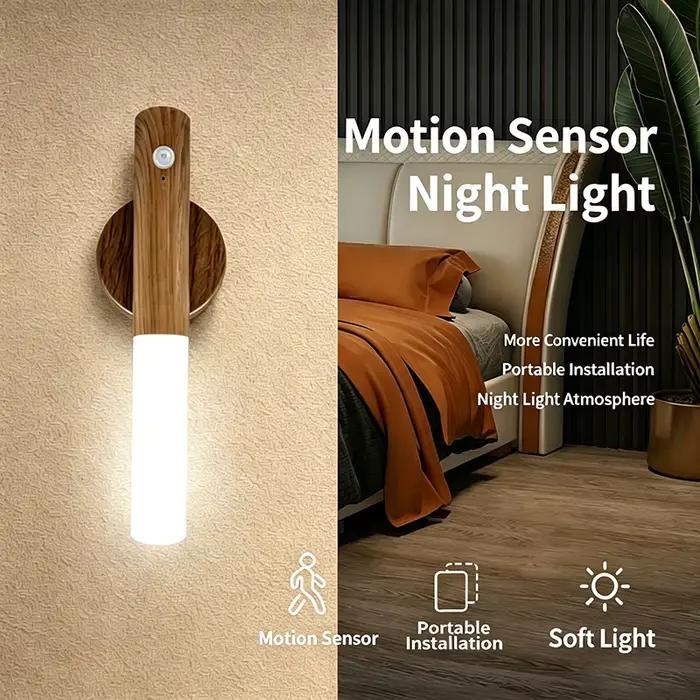 Lampe LED de nuit à chargement USB, à détection intelligente de mouvement, pour chevet, armoire, éclairage domestique, lampe à capteur de mouvement