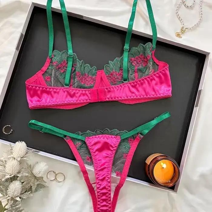 Ensemble de soutien-gorge en dentelle florale