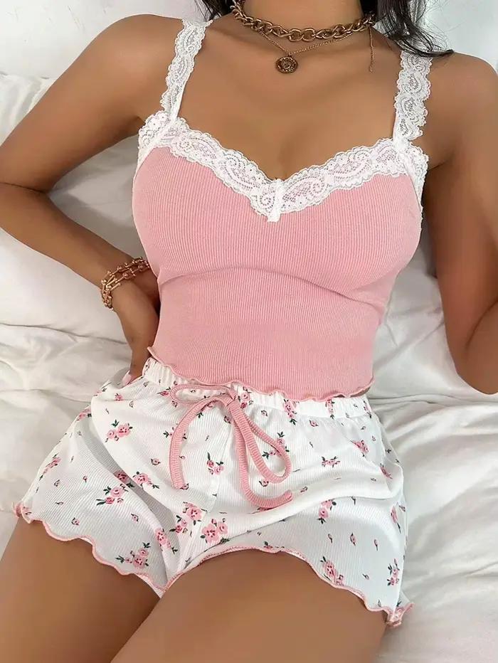Ensemble pyjama en dentelle pour femmes