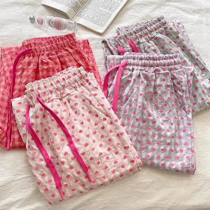 Pantalon de pyjama imprimé amour pour femmes